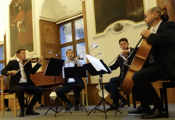 Das Bennewitz Quartett aus Prag verzaubert sein Publikum im Thronsaal mit Haydn, Schulhoff und Dvorák.